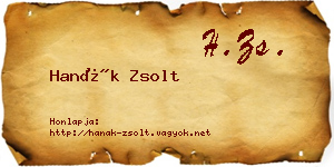 Hanák Zsolt névjegykártya